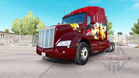Скин Wonder Woman на тягач Peterbilt для American Truck Simulator