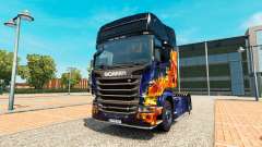 Скин Blue Fire на тягач Scania для Euro Truck Simulator 2