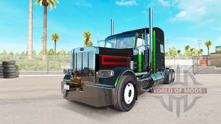 Скин Black Metallic Stripes на тягач Peterbilt для American Truck Simulator