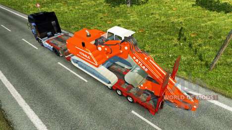 Низкорамный трал с экскаватором ATLAS для Euro Truck Simulator 2