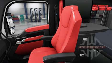 Красный интерьер Kenworth T680 для American Truck Simulator