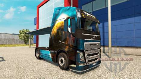 Скин Planet на тягач Volvo для Euro Truck Simulator 2