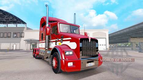 Скин Red-white на тягач Kenworth T800 для American Truck Simulator