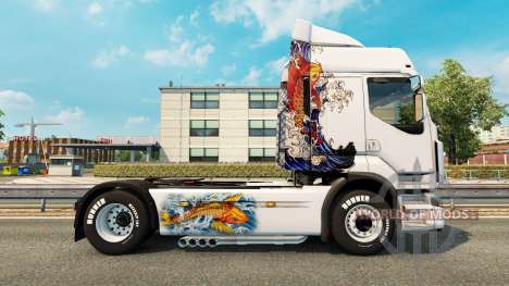 Скин Koi на тягач Renault для Euro Truck Simulator 2