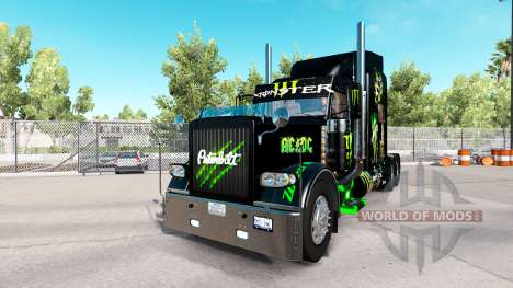 Скин Monster Energy на тягач Peterbilt 389 для American Truck Simulator