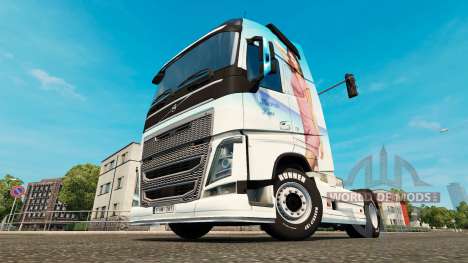 Скин Miranda Kerr на тягач Volvo для Euro Truck Simulator 2
