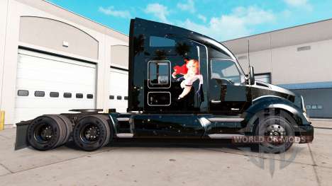 Скин Power Girl на тягач Kenworth для American Truck Simulator