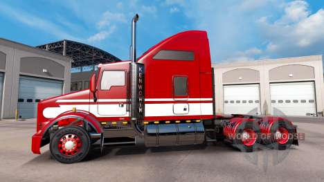 Скин Red-white на тягач Kenworth T800 для American Truck Simulator