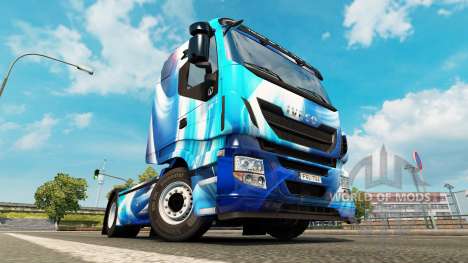 Скин Blue Abstract на тягач Iveco для Euro Truck Simulator 2
