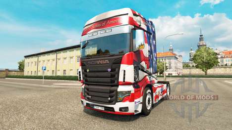 Скин USA на тягач Scania R700 для Euro Truck Simulator 2