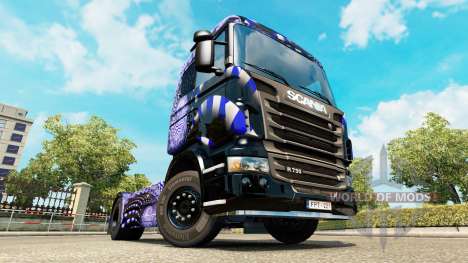Скин Blue Ladder на тягач Scania для Euro Truck Simulator 2