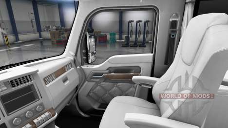 Белый интерьер Kenworth T680 для American Truck Simulator