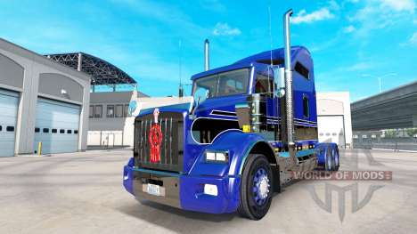Скин Blue-black на тягач Kenworth T800 для American Truck Simulator