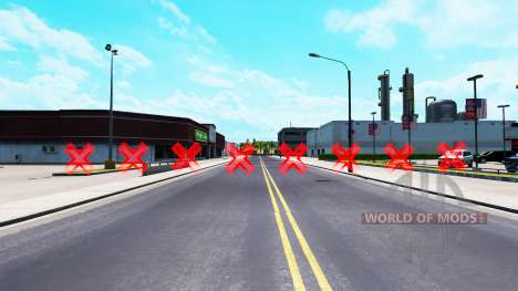 Красный цвет барьеров для American Truck Simulator