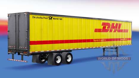 Цельнометаллический полуприцеп DHL для American Truck Simulator