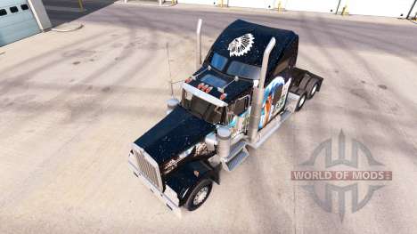 Скин Indian на тягач Kenworth W900 для American Truck Simulator