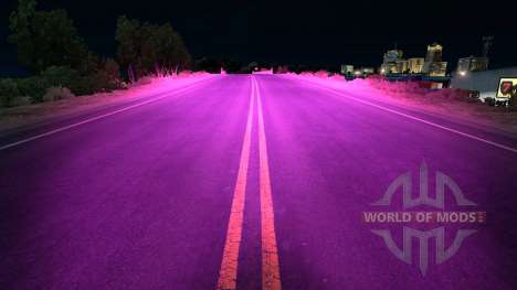 Сиреневый ксеноновый свет для American Truck Simulator