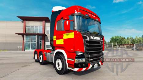Скин Fire Truck на тягач Scania R730 для American Truck Simulator