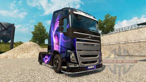 Скин Black & Purple на тягач Volvo для Euro Truck Simulator 2