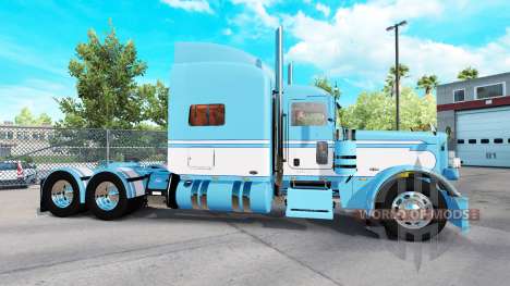 Скин Light Blue-White на тягач Peterbilt 389 для American Truck Simulator