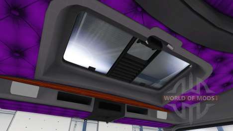 Фиолетовый интерьер Kenworth W900 для American Truck Simulator