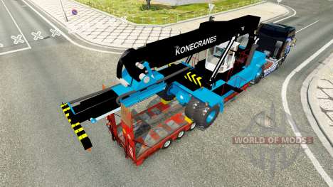 Низкорамный трал с погрузчиком Konecranes для Euro Truck Simulator 2