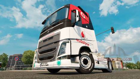 Скин Vodafone Racing на тягач Volvo для Euro Truck Simulator 2