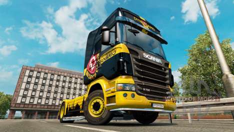 Скин Dynamo Dresden на тягач Scania для Euro Truck Simulator 2