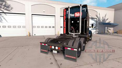 Скин YouTube на тягач Kenworth для American Truck Simulator