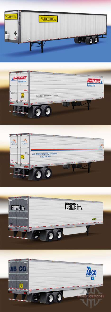 Логотипы реальных компаний на полуприцепы для American Truck Simulator