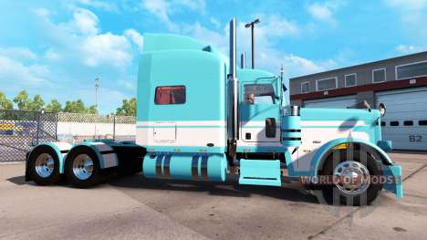 Скин Blue-White на тягач Peterbilt 389 для American Truck Simulator