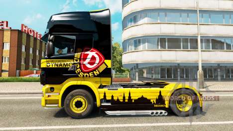 Скин Dynamo Dresden на тягач Scania для Euro Truck Simulator 2
