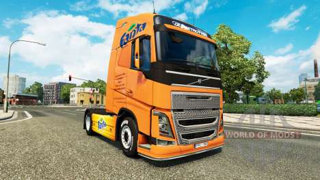 Скин Fanta на тягач Volvo для Euro Truck Simulator 2