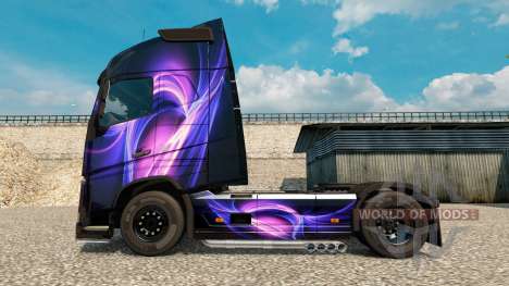 Скин Black & Purple на тягач Volvo для Euro Truck Simulator 2