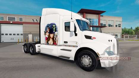 Скин Gangster Girl на тягач Peterbilt для American Truck Simulator