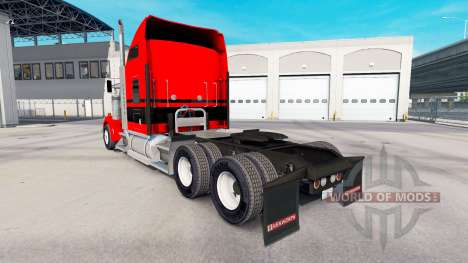 Скин Red-black stripes на тягач Kenworth W900 для American Truck Simulator