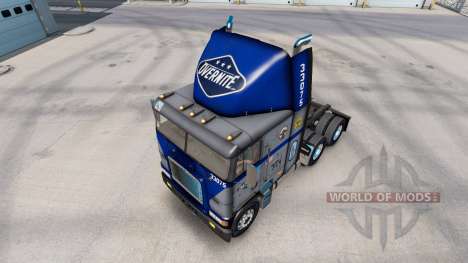 Скин Overnite на тягач Freightliner FLB для American Truck Simulator