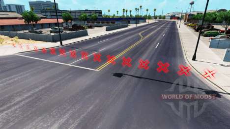 Красный цвет барьеров для American Truck Simulator