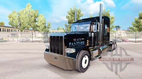 Скин Black Panther на тягач Peterbilt 389 для American Truck Simulator