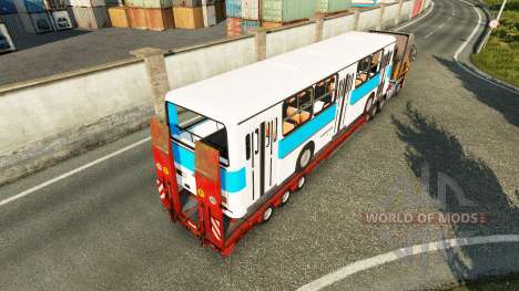 Низкорамный трал с автобусом Ikarus 260 для Euro Truck Simulator 2