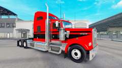 Скин Red-black stripes на тягач Kenworth W900 для American Truck Simulator