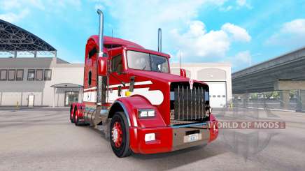 Скин Red-white на тягач Kenworth T800 для American Truck Simulator