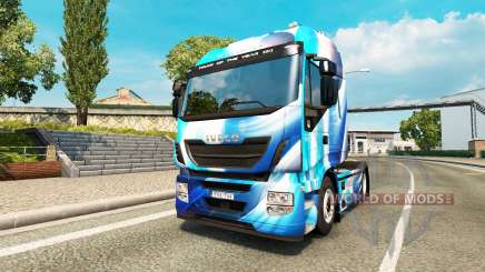 Скин Blue Abstract на тягач Iveco для Euro Truck Simulator 2