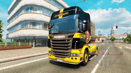 Скин Dynamo Dresden на тягач Scania для Euro Truck Simulator 2