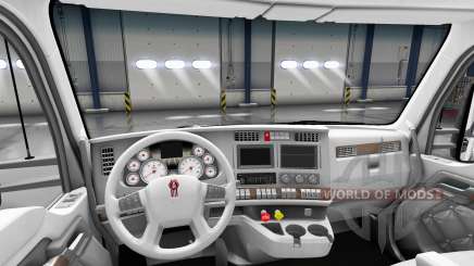 Белый интерьер Kenworth T680 для American Truck Simulator