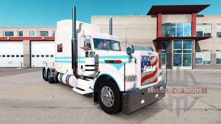 Скин Blue and white на тягач Peterbilt 389 для American Truck Simulator