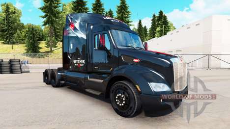 Скин The Witcher Wild Hunt на тягач Peterbilt для American Truck Simulator