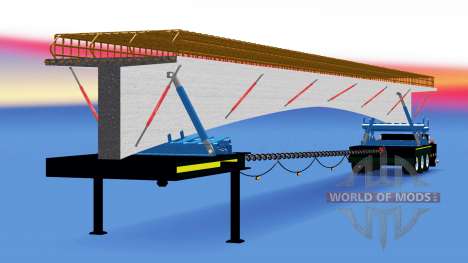 Прицеп-роспуск с грузом бетонного моста для American Truck Simulator