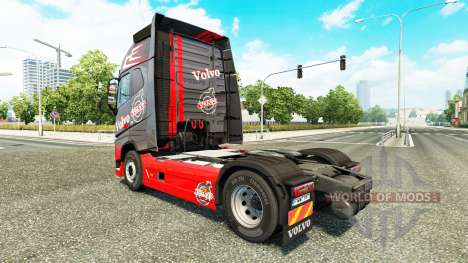 Скин Grey Red на тягач Volvo для Euro Truck Simulator 2