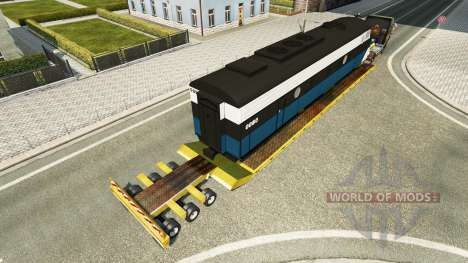 Низкорамный трал с локомотивом для Euro Truck Simulator 2